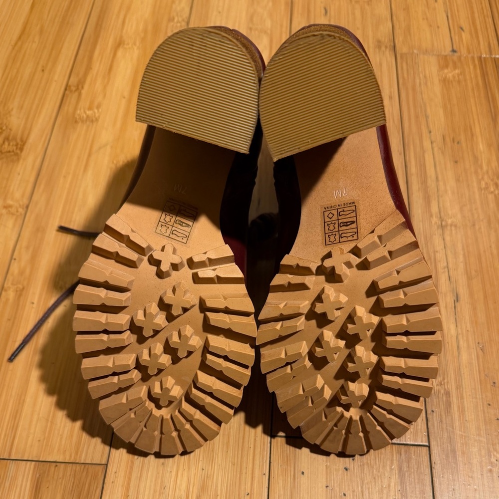 Free People x Jeffrey Campbell Palermo Wine Heel Lace-Booties Size 7 - Picture 13 of 16